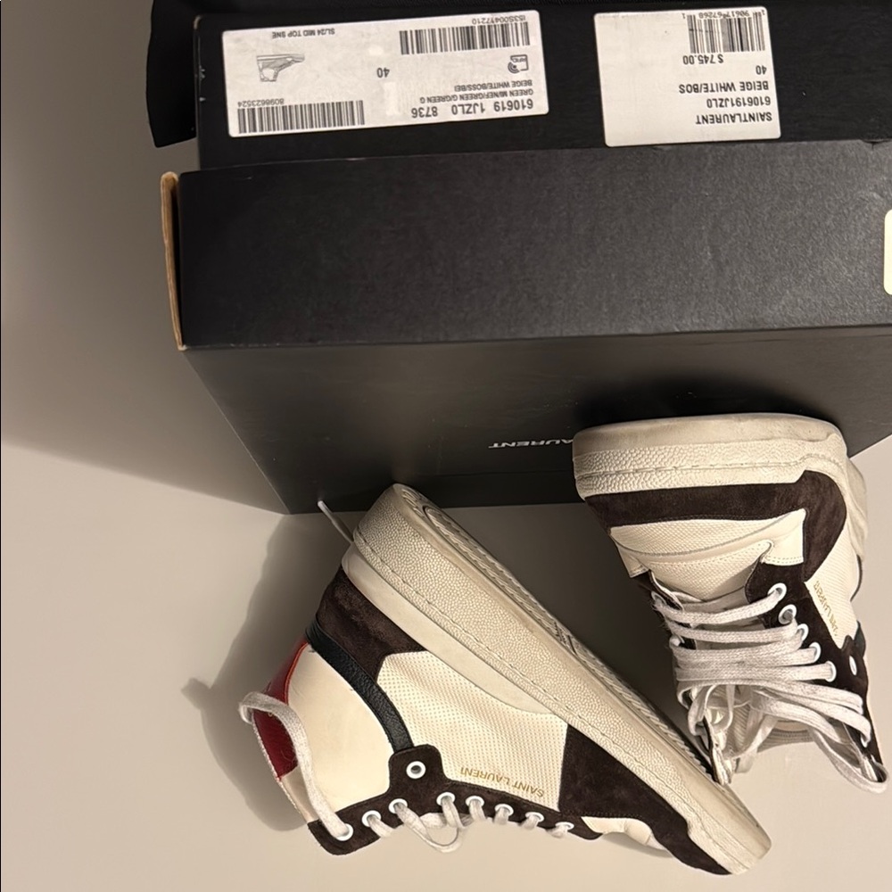 Saint Laurent White and Black Men's Sneakers